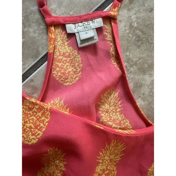 JCrew 6 Pineapple Print Hot Pink Tank Top Blouse - Picture 2 of 5